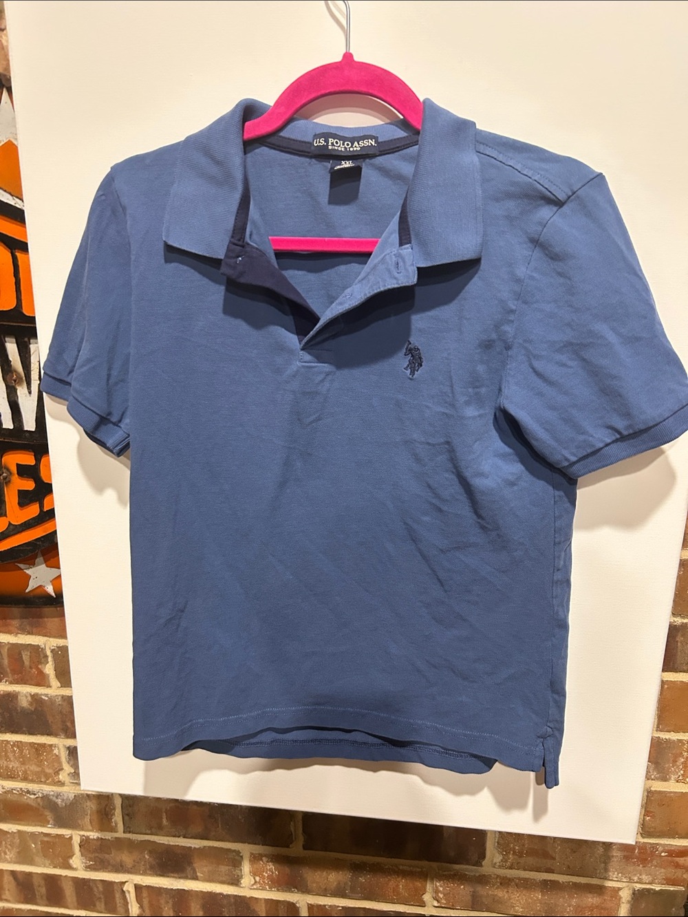 U.S. Polo Assn. Men's Slate Blue Pique Polo